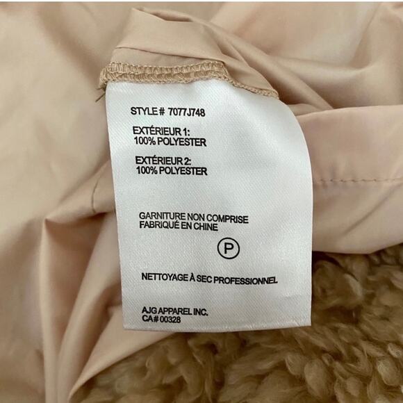 NVLT Reversible Faux Shearling Jacket in Nude, Large - Picture 4 of 12